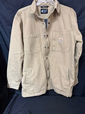 Carhartt Tan Rugged Flex Canvas Chore Coat